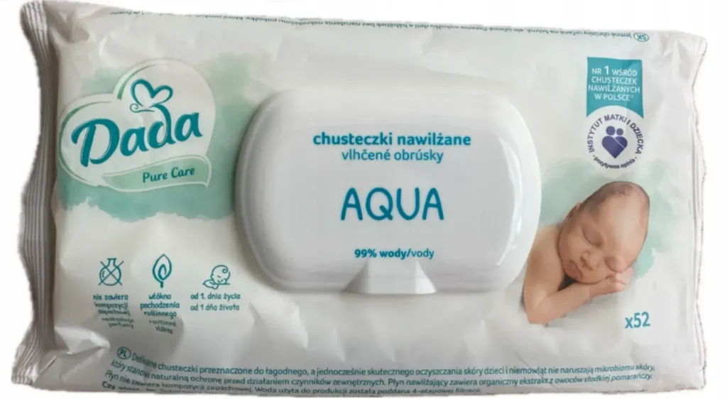 Вологі серветки Dada Pure Care Aqua 52 шт з клапаном