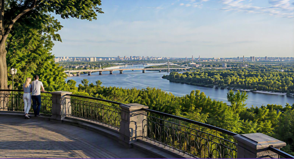 Панорама Дніпра з парку Шевченка