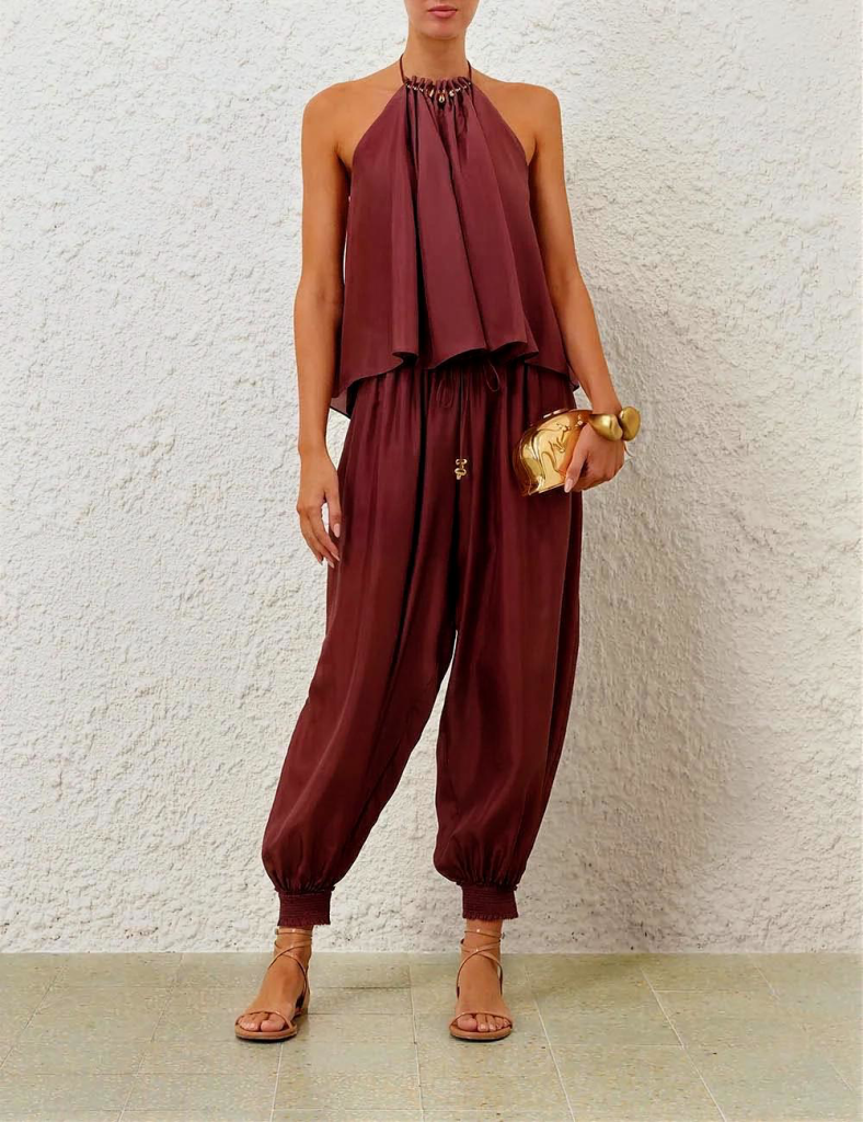 Женский бордовый костюм ZIMMERMANN