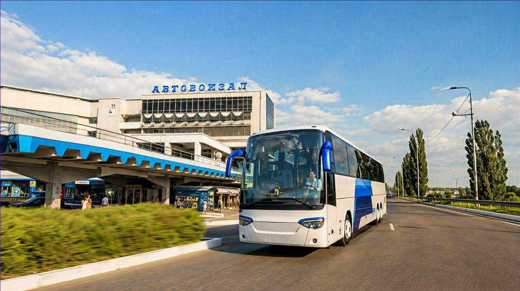 Автобус вирушає з автовокзалу Дніпра