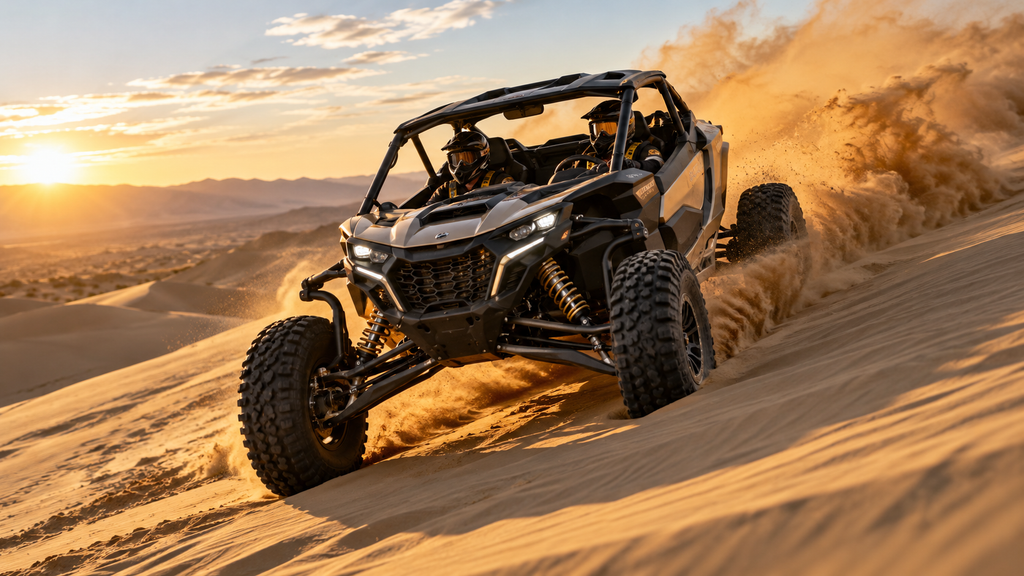Can-Am Maverick R піднімається піщаним схилом