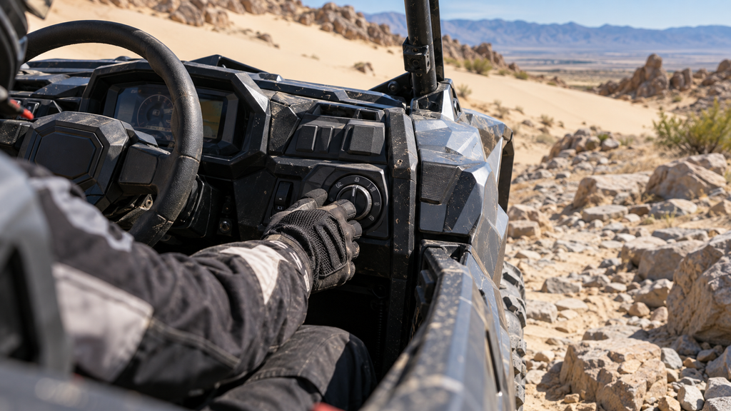 Водій перемикає режим приводу Can-Am Maverick