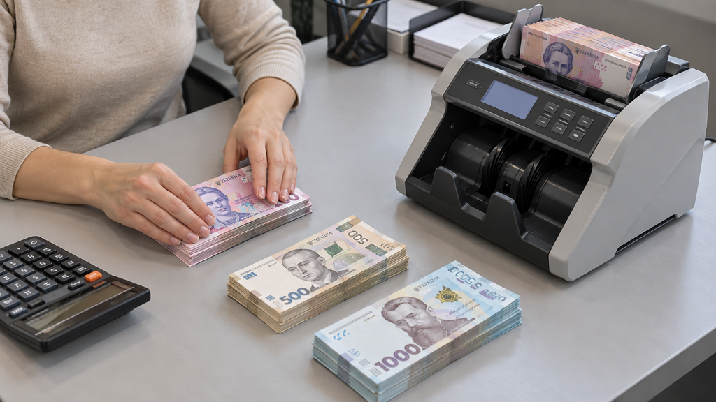 Сортування гривен перед автоматичним перерахунком