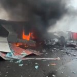 У Дніпровському районі 15 жовтня сталася пожежа на терміналі логістичної компанії через атаку